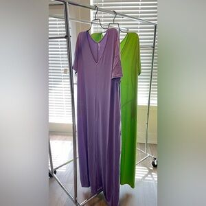 BUNDLE 2 MAXI DRESS SIZE 1X, LIME AND LAVENDER
